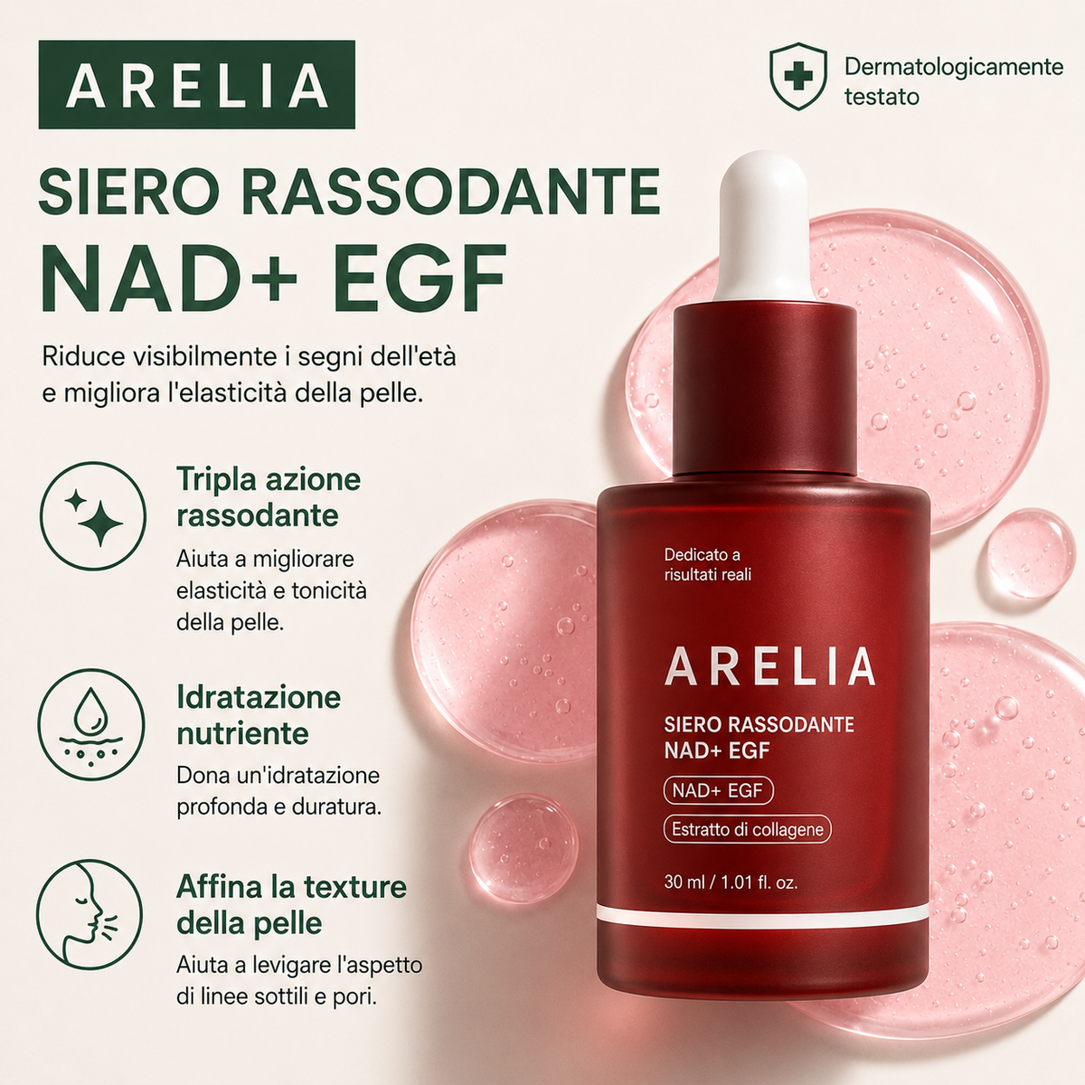 Arelia NAD+ EGF Siero Anti Rughe