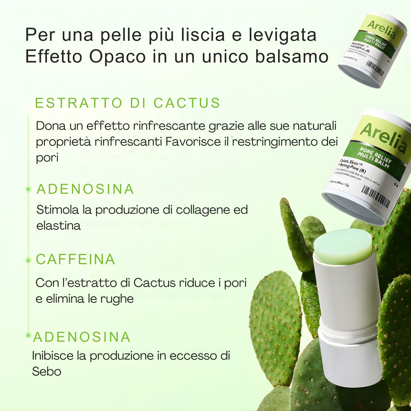 Cactus Stick - Trattamento Pori e Rughe, Finish Opaco