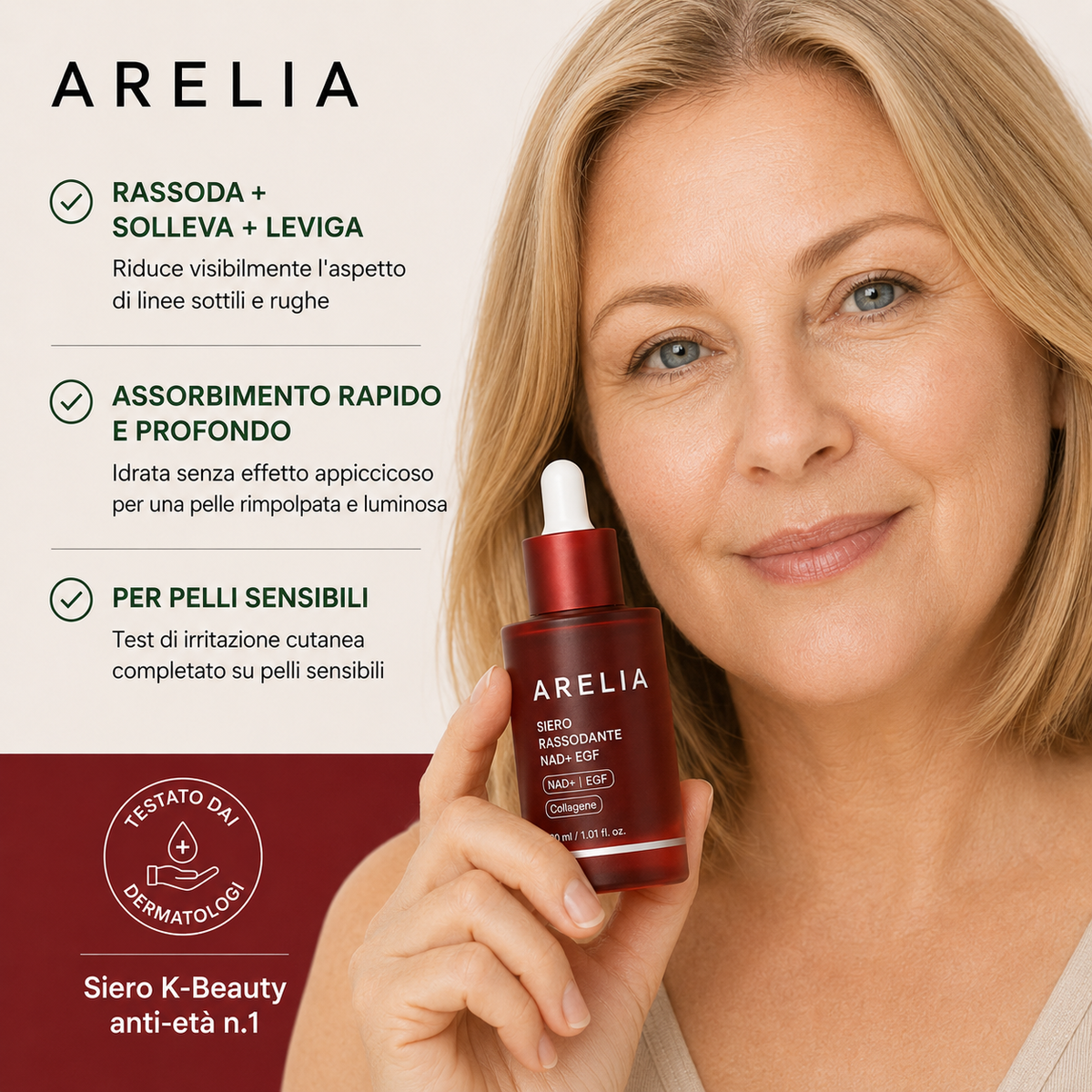 Arelia NAD+ EGF Siero Anti Rughe